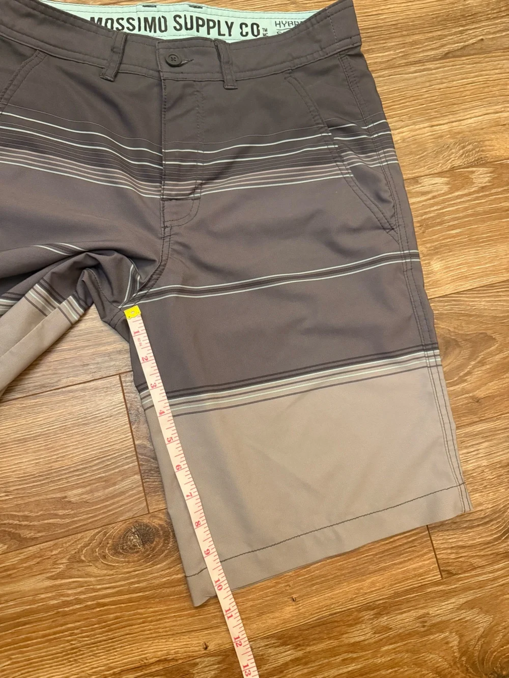 Mossimo Supply Co. Men's Two-Tone Gray Striped Hybrid Swim Shorts